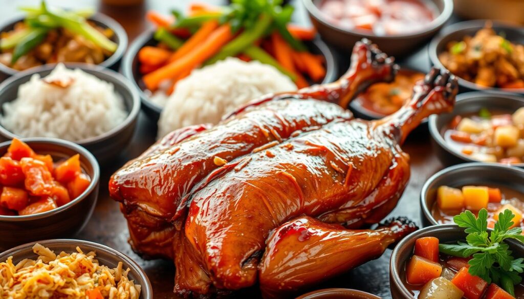 Penyajian Bebek Lokal dengan Hidangan Pendamping