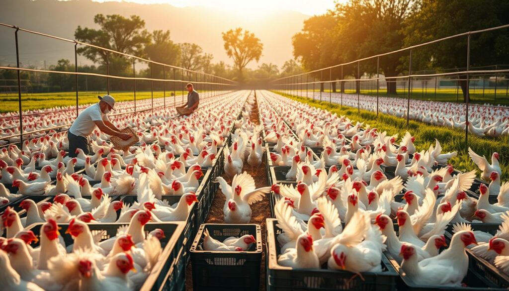 proses panen ayam pedaging
